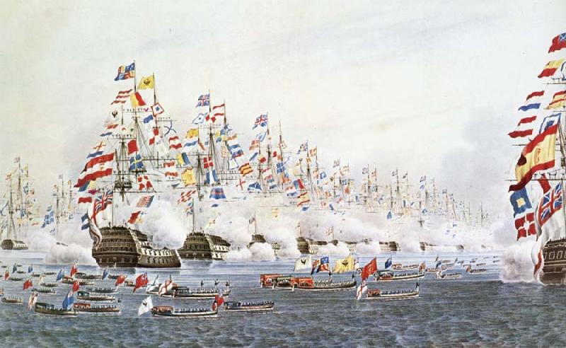 unknow artist Flottparad in Portsmouth the 23 Jun 1814 to remembrance of one besok of the presussiske king ochh the Russian emperor France oil painting art